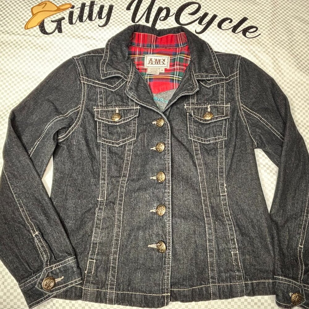 Upcycled Aztec print Pendleton wool A.M.I Western Jean jacket size M - Picture 2 of 2